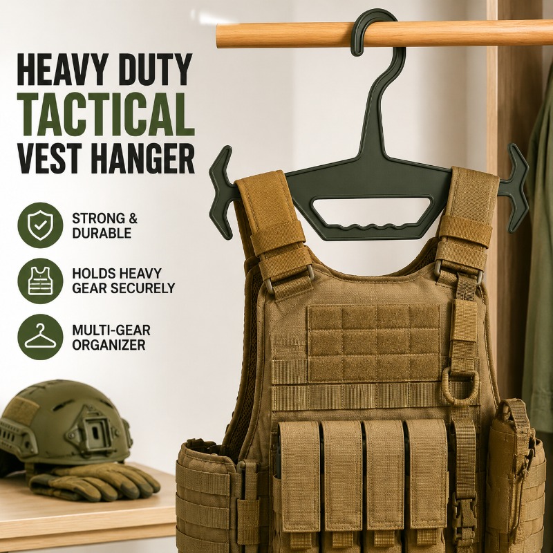 Heavy Equipment Armor - ที่แขวนเสื้อกั๊กยุทธวิธีแบบหนาพิเศษ, ที่จัดเก็บอุปกรณ์ล่าสัตว์ทำจากไนลอนและพลาสติก PA66 สำหรับชุดเกราะ, ชุดดำน้ำ, อุปกรณ์เพ้นท์บอล