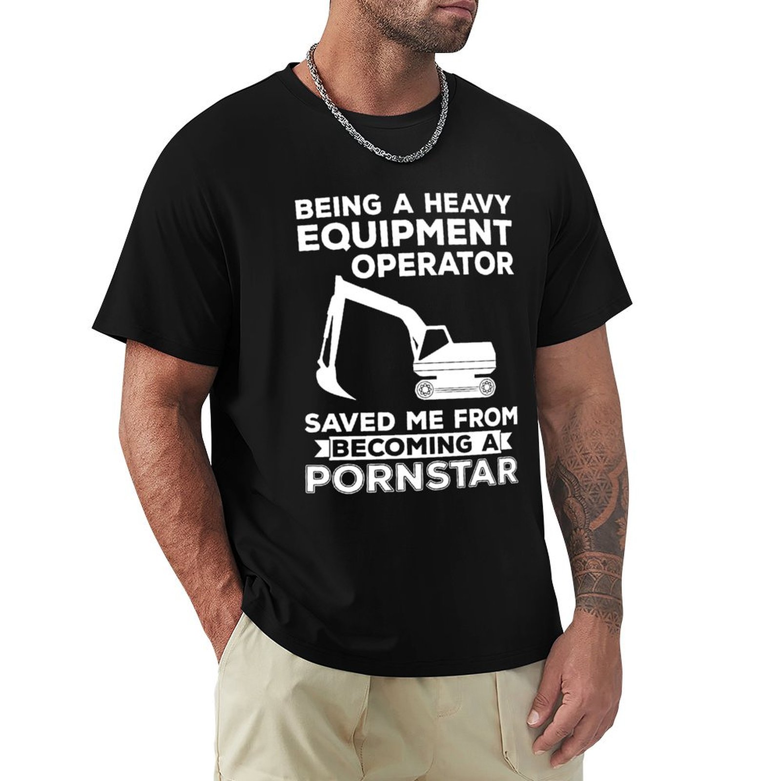 Heavy Equipment Operator Shirts - ผู้ควบคุมเครื่องจักรกลหนัก - รถขุด - เครื่องขุด เสื้อยืดลำลองแขนสั้นสำหรับทุกวัน