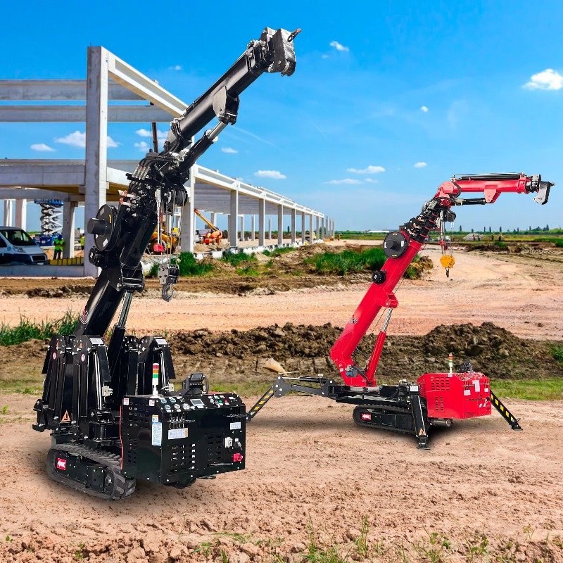 Heavy Equipment Lift - รถเครนขนาดเล็กแบบพับได้ ควบคุมด้วยระบบไฮดรอลิกและไฟฟ้า พร้อมรีโมทคอนโทรล สำหรับงานยกของหนัก