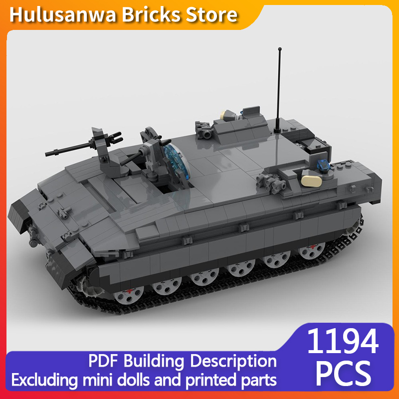 Heavy Equipment Armor - รถหุ้มเกราะตีนตะขาบรุ่น MOC ตัวต่ออิฐบล็อก อุปกรณ์สงคราม เทคโนโลยีแบบโมดูลาร์ ของขวัญวันหยุด